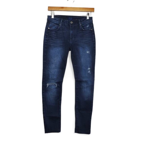 RtA Distressed Women's Classic Skinny Jeans Size 25 Distressed Dark Wash Cotton - Picture 1 of 10